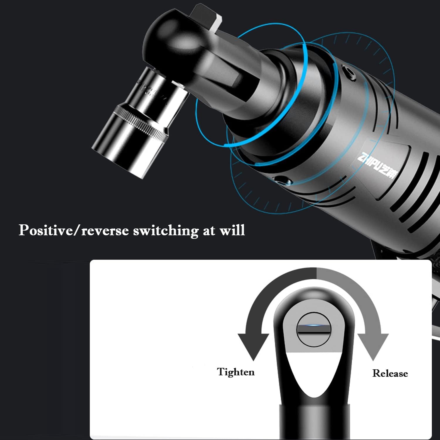 Cordless Electric Ratchet Wrench Set 3/8" 26V Power Ratchet Tool Kit with 2 Packs Lithium-Ion Battery and Charger