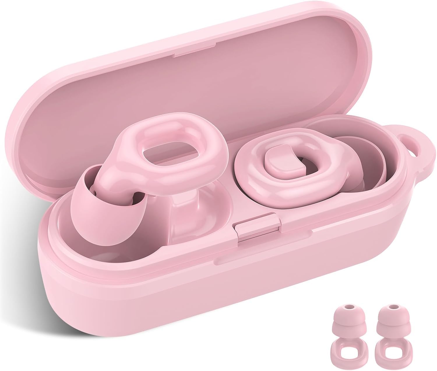Tapones para los oídos para dormir, reutilizables, de silicona, con tapas simples, dobles, reducción de ruido de 35 dB, 7 pares de tapones para los oídos, color rosa