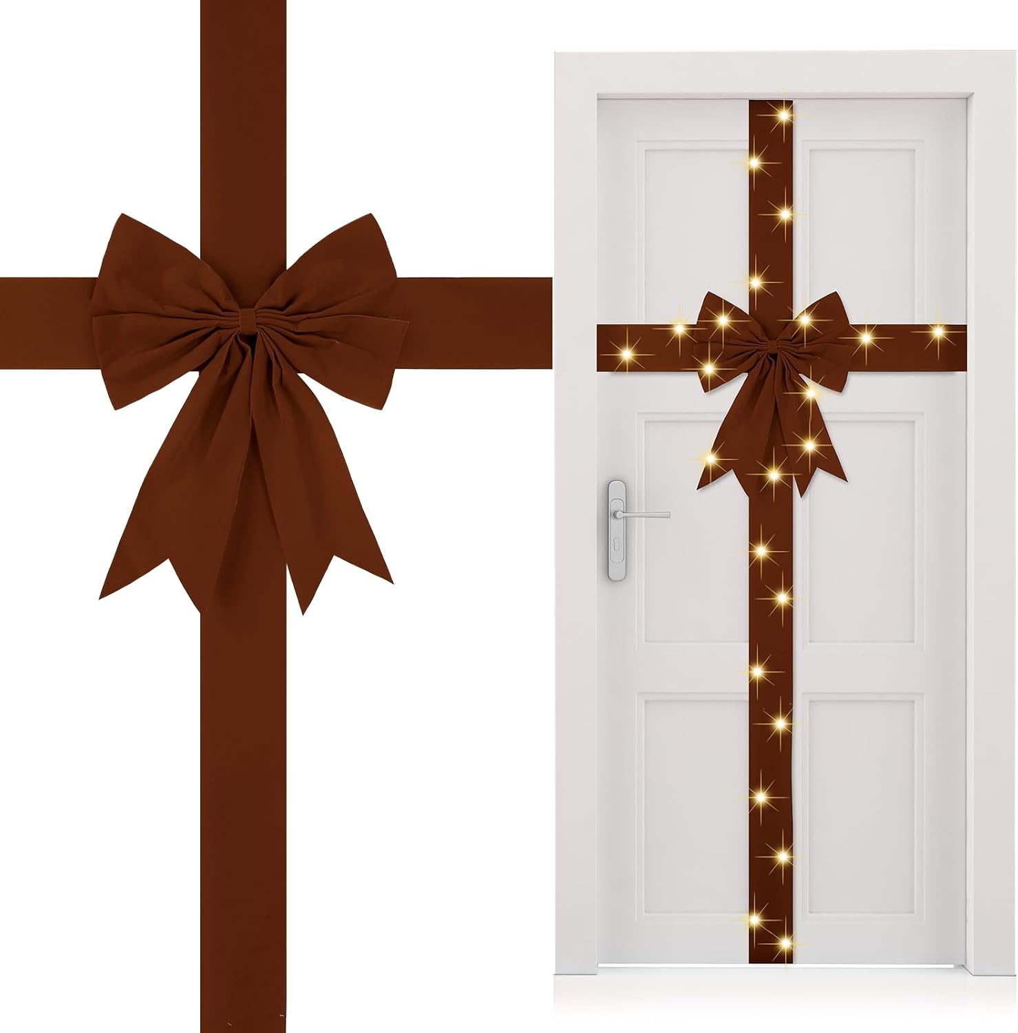 Door Ribbon Present Amazon.com: Spiareal Large Christmas Front Door Ribbon Bow with LED 14 ...