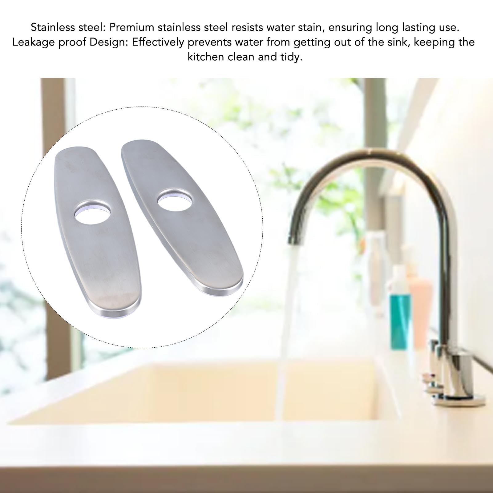 Placca Per Rubinetto CM Coperchio Per Foro In Acciaio Inossidabile Spazzolato Placca Per Ponte Rubinetto Cucina Placca Copertura Foro Singolo Lavello | Leroy Merlin