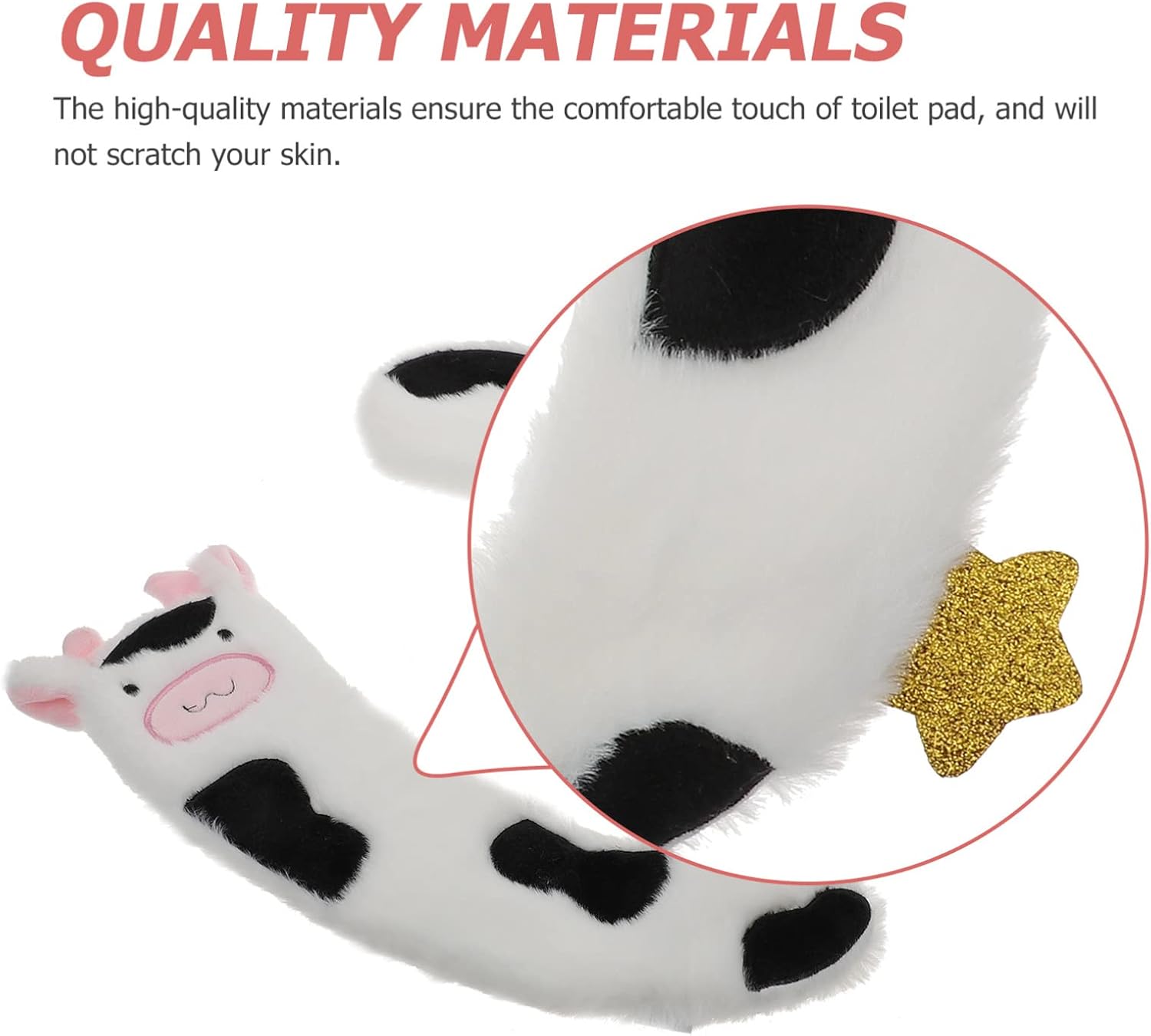 Ciieeo Adhesive Toilet Gasket Cartoon Cow Pattern Warm Winter Mat Toilet Seat Cover Bathroom Decor