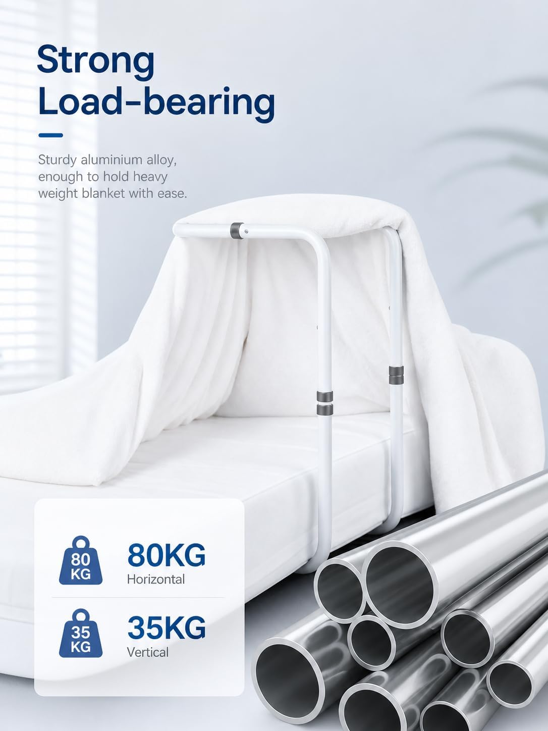 Adjustable Blanket Lifter for Feet with 4 Clips – Bed Cradle to Keep Blanket Off Your Legs, Universal Blanket Lifters for Foot of Bed, Height Adjustable Blanket Support Frame for Comfort & Recovery image 3