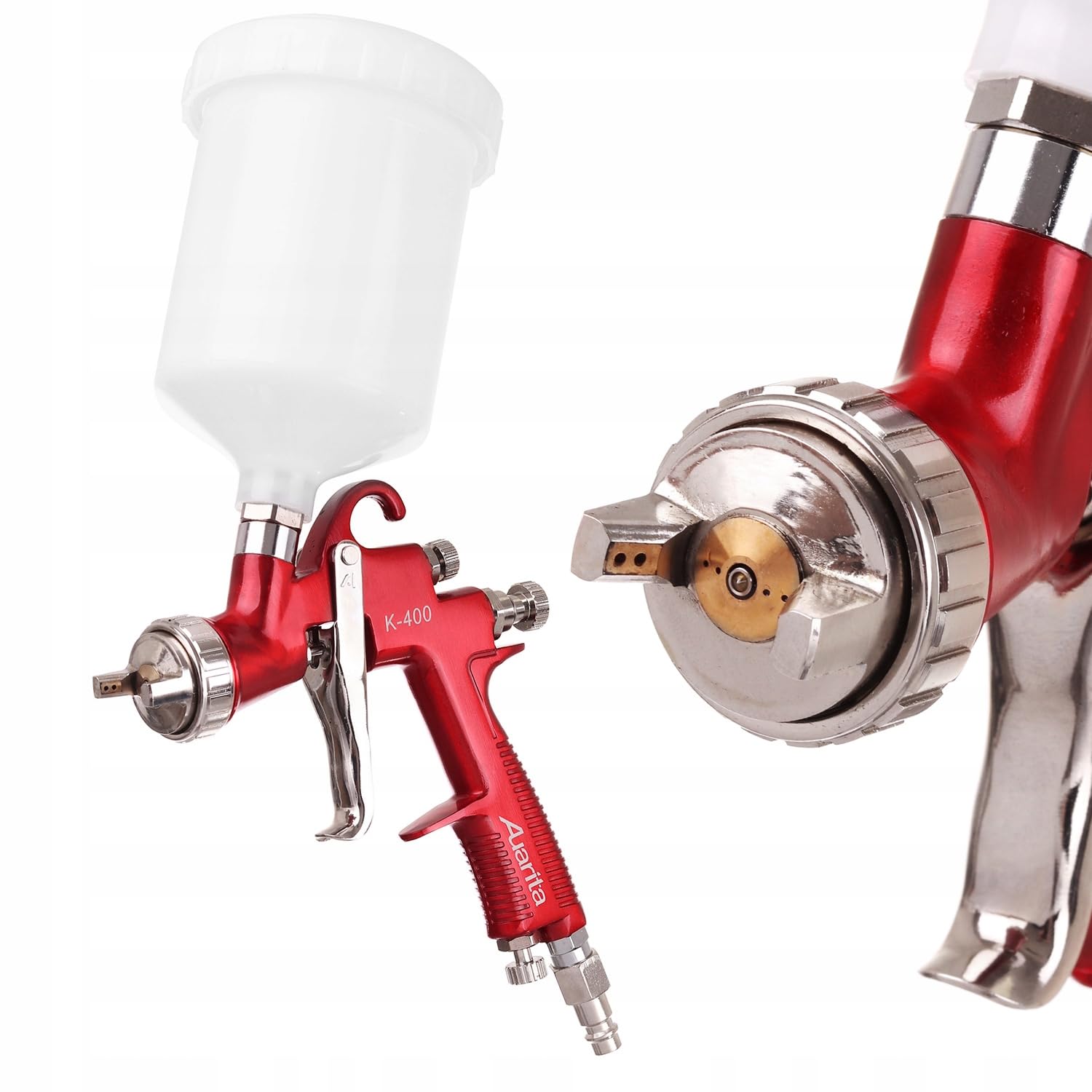 LVMP Technology Spritzpistole K-400 2,5-mm-Düse Langlebig 600 ml Fassungsvermögen zum Lackieren von Holz mit wasserbasierten Acryl- und farblosen Lacken