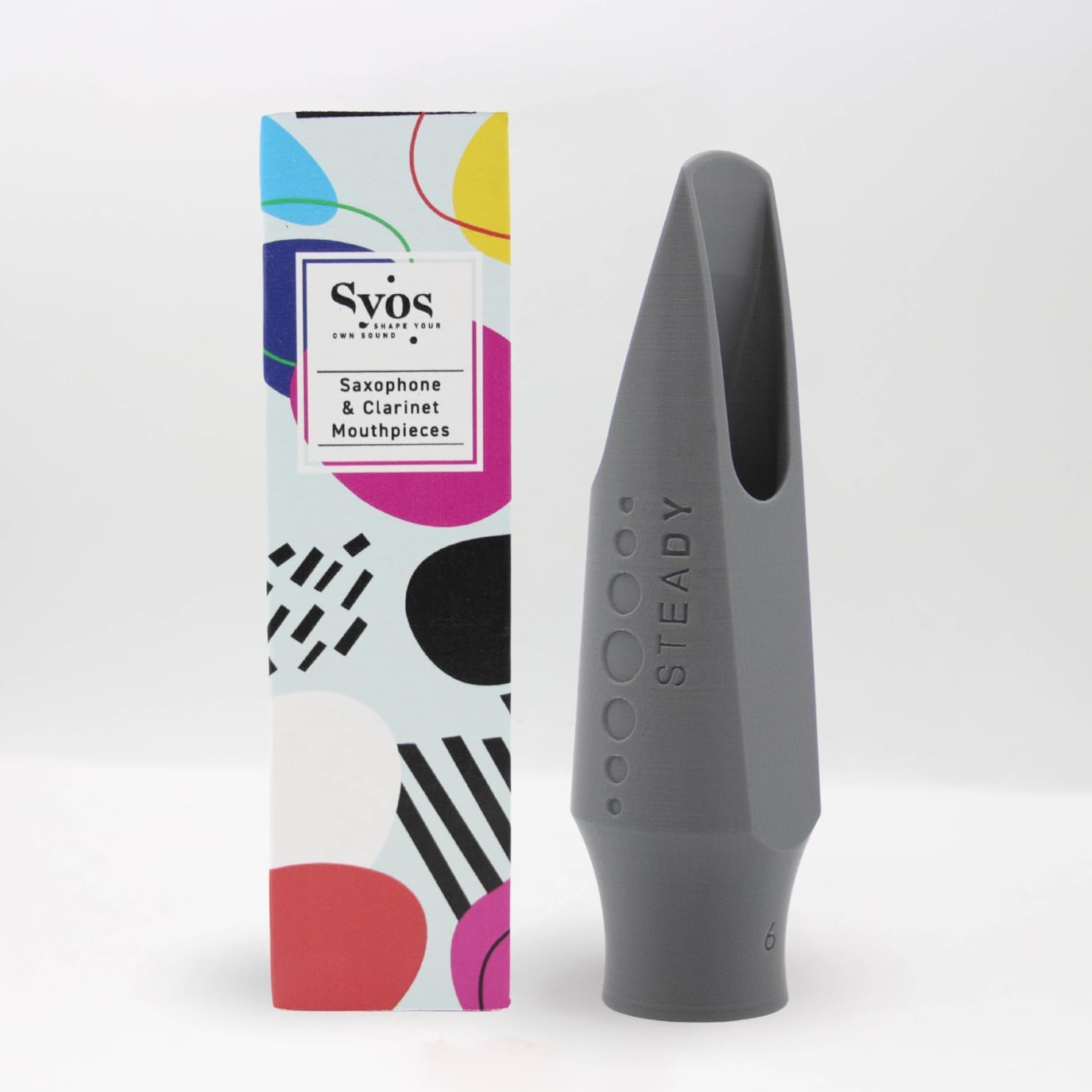 Syos Tenor Saxophone Mouthpiece, Steady Model, 8 Tip Opening, Anthracite Gray, Improve the Sound of your Sax with this Easy-To-Play, Flexible and Homogeneous Tenor Sax Mouthpiece