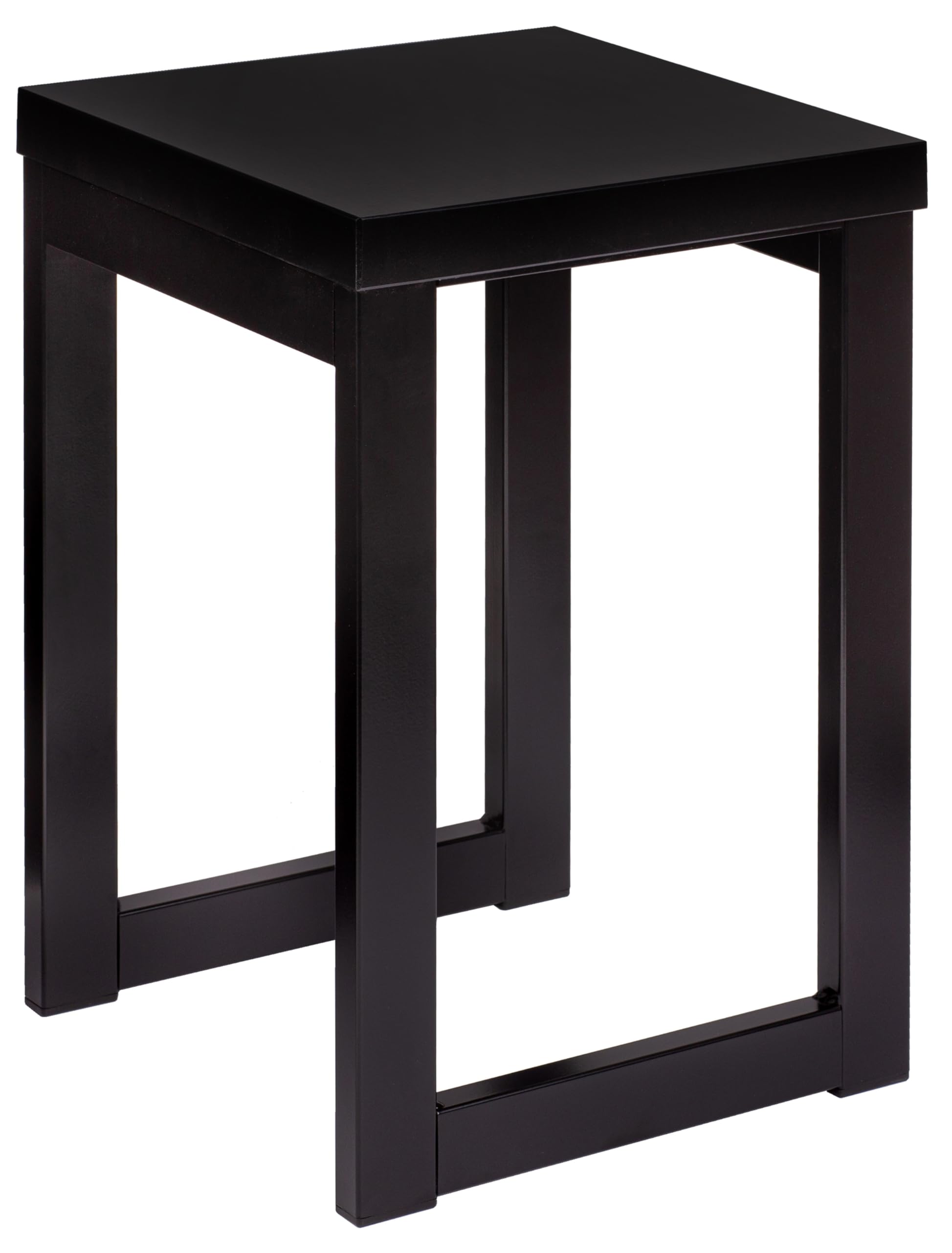 Taburete de Madera Loft, Taburete de Bar de Madera, Taburete de Flores de Madera con Estructura de Metal, Taburete 30x30x46 cm, Taburete de Ducha Moderno,