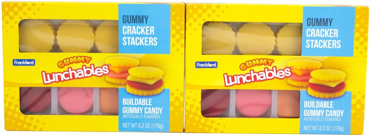 Kraft Lunchables Gummy Candy Cracker Stackers, 2pk, 12.4oz, Fruit Flavored, Valentine's Day Gift, by Frankford Candy