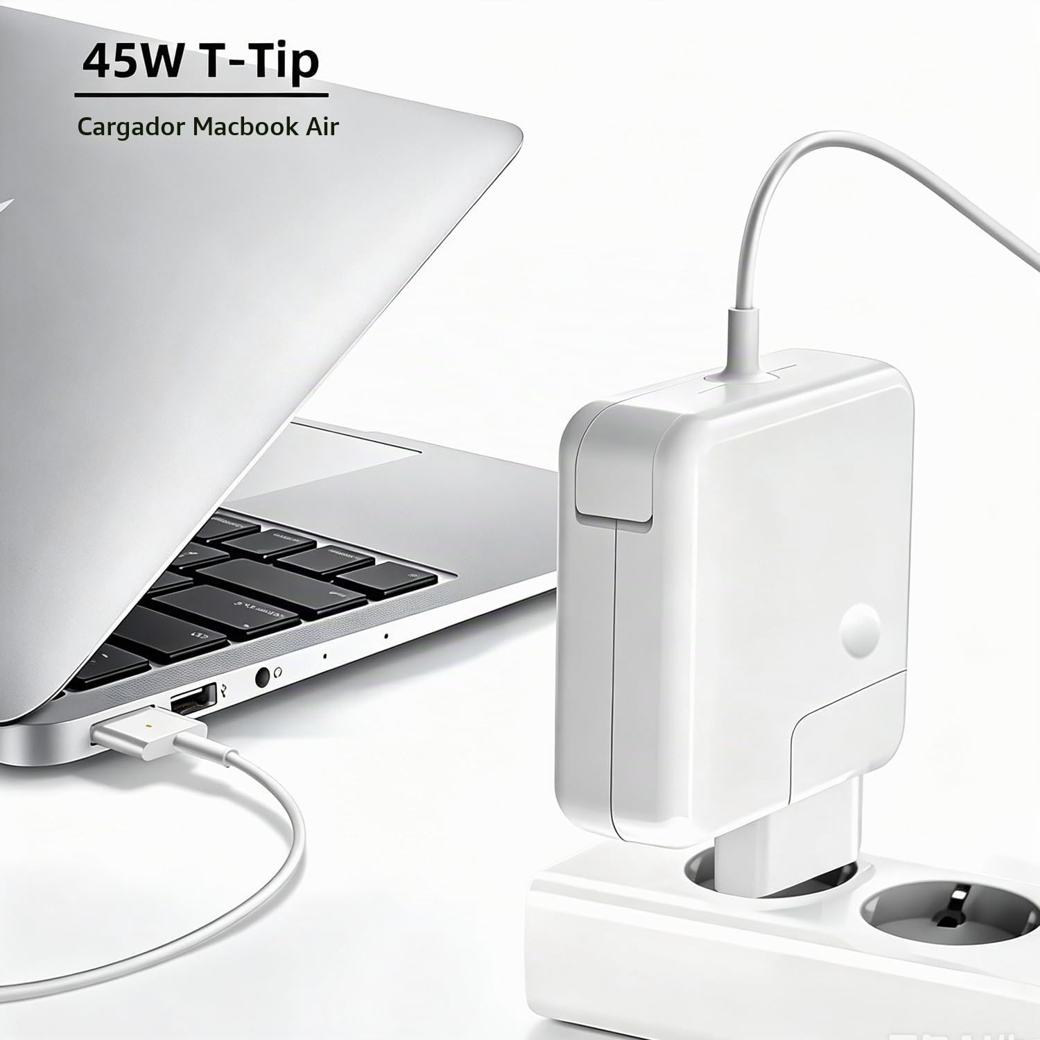 SCOVEE 45W T-Tip Cargador Mac Book Air, 45W T-Tip Adaptador Rápido Compatible con Mac Book Air 11 Pulgadas y 13 Pulgadas 2012-2017, para Modelos A1435, A1436, A1465, A1466
