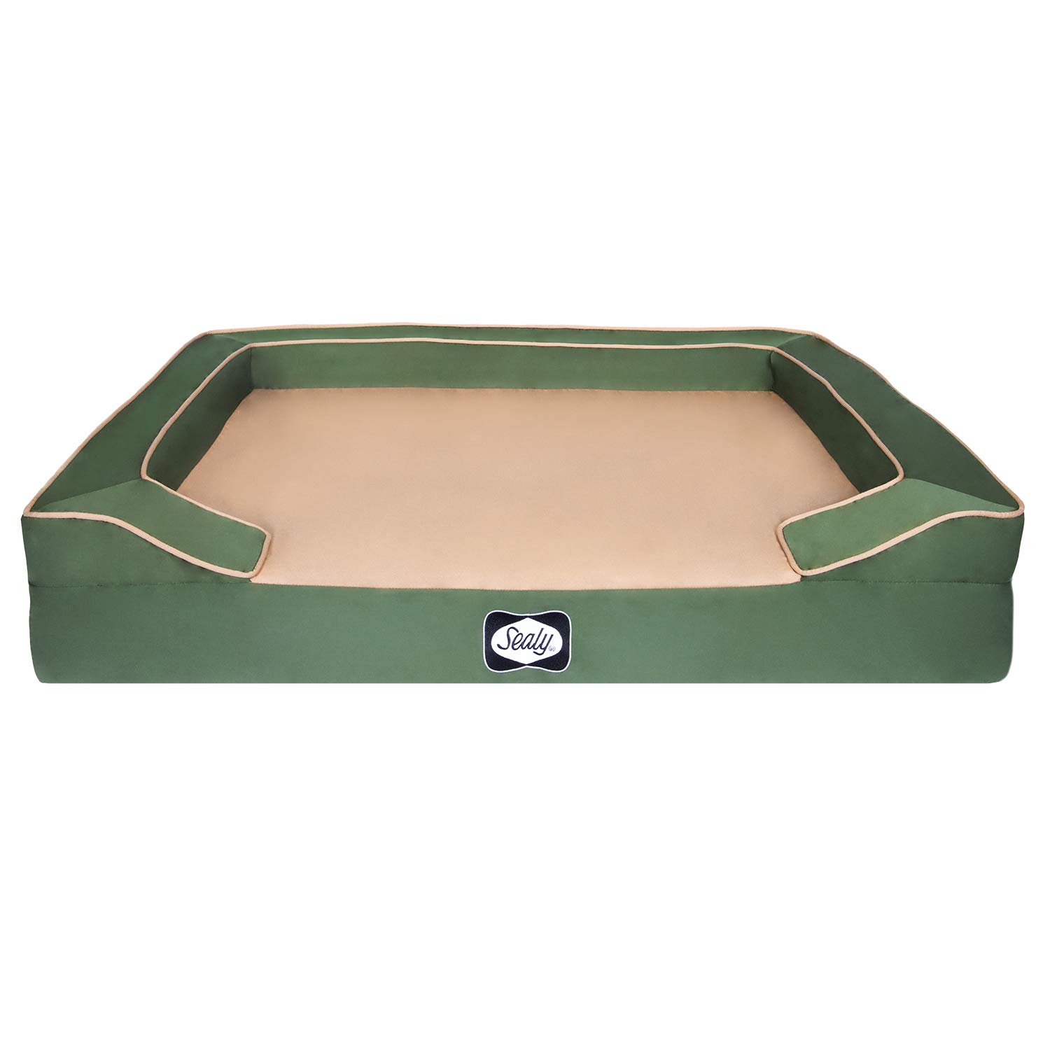 Sealy Lux Orthopedic Dog Bed - Cooling Gel Memory Foam For Small Dogs, Machine Washable Cover, Modern Gray
