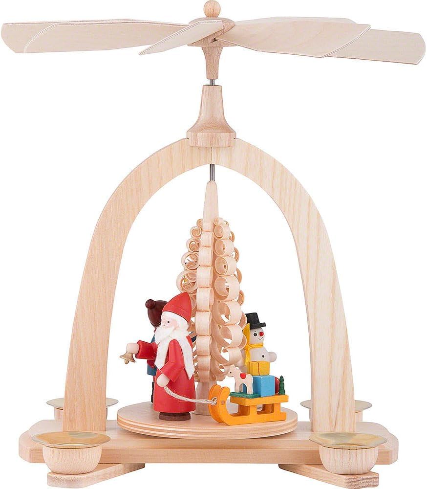 Dregano Santa Snowman Children Christmas Pyramid, 23cm / 9 in,