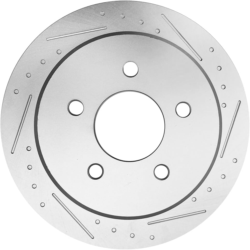 ECCPP 5383 2pcs Rear Solid Disc Brake Rotors Fit For Chrysler For Grand Voyager 2000For Chrysler For Town & Country 1997-2007,For Chrysler For Voyager 2003For Dodge For Caravan 2000-2007