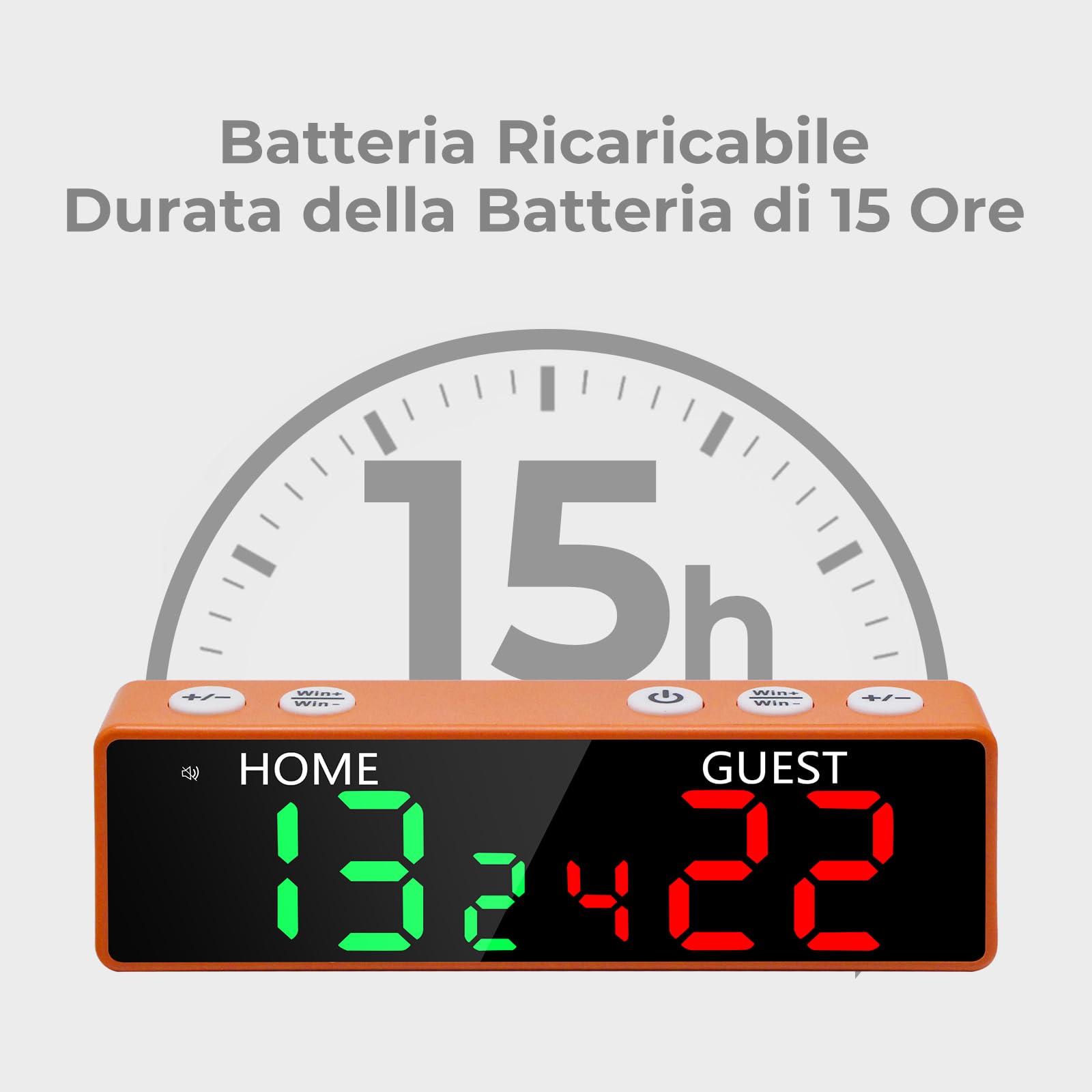 Mini Segnapunti Digitale - Segnapunti da Tavolo Portatile per Giochi, Segnapunti Elettronico Senza Fili Alimentato Batteria con Cicalino, Segnapunti a 6 Cifre per Ping Pong/Cornhole/Basketball