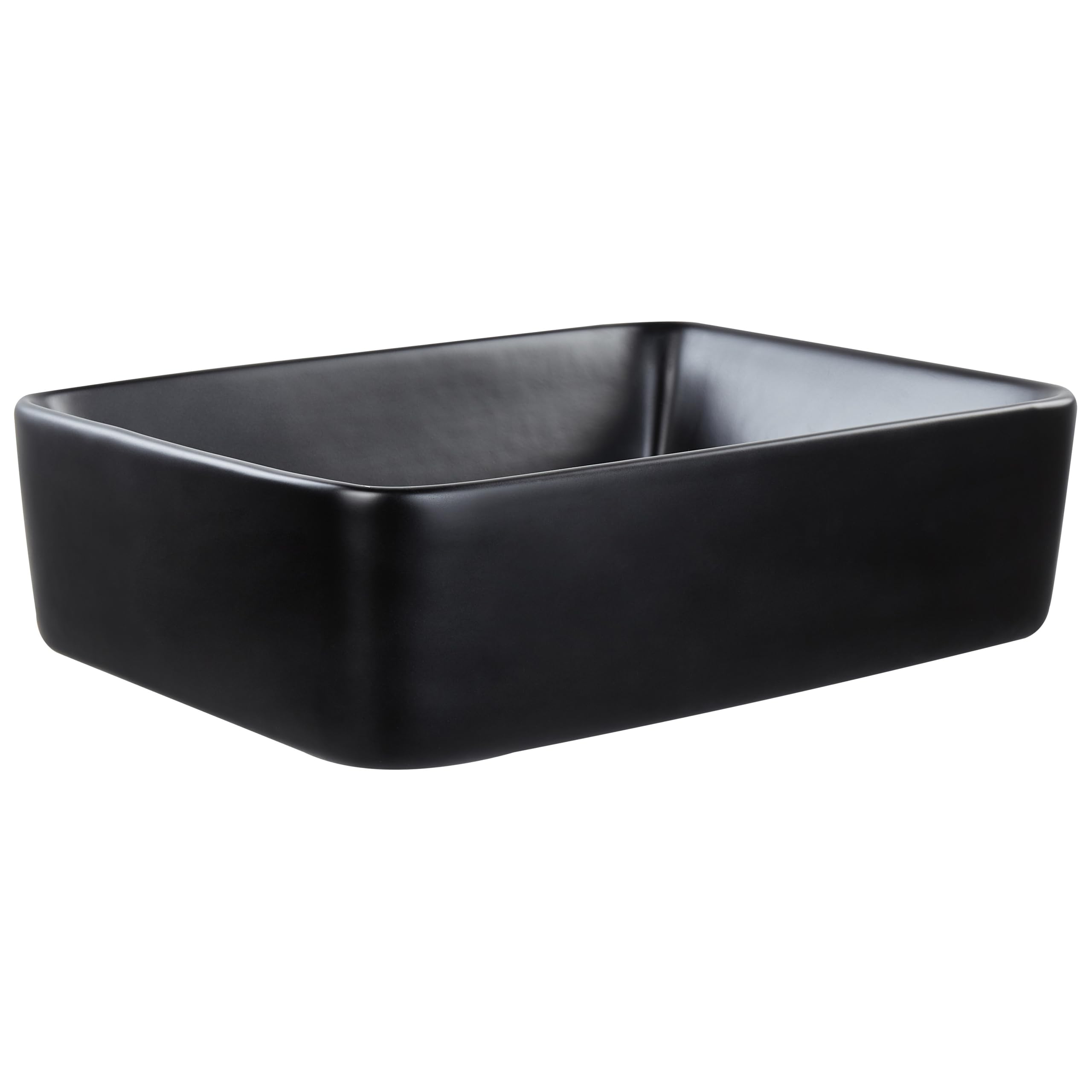 Lavabo de encimera baño cerámica rectangular negro mate 49 x 38 cm Travesia