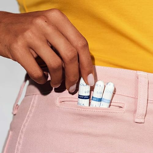 LOLA Non-Applicator Organic Cotton Tampons, 36 Count - 18 Regular, 9 Super, 9 Super+ Period Feminine Hygiene Products, HSA FSA Approved Products Feminine Care