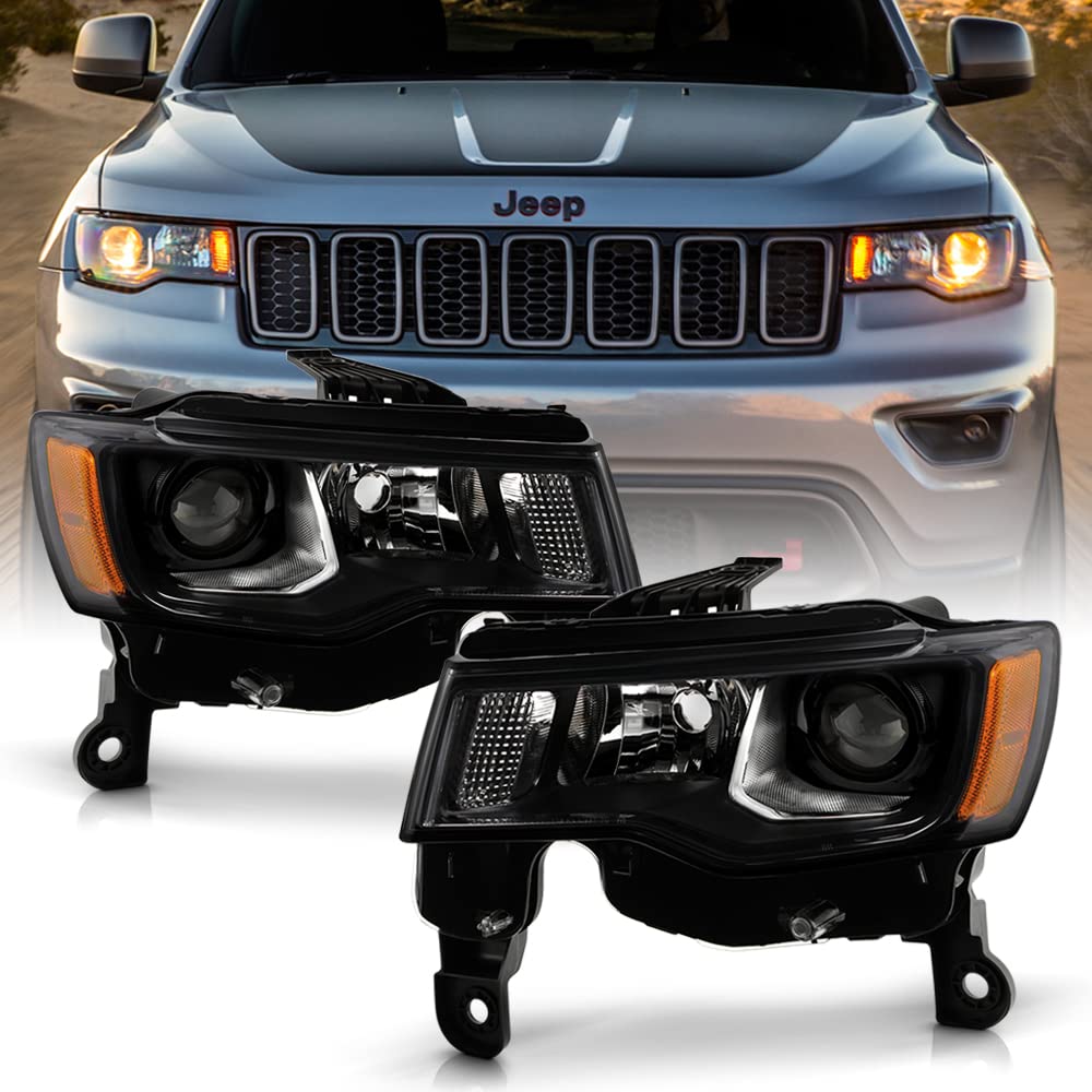 For 2017-2021 Jeep Grand Cherokee Upgrade Halogen Headlight Pair