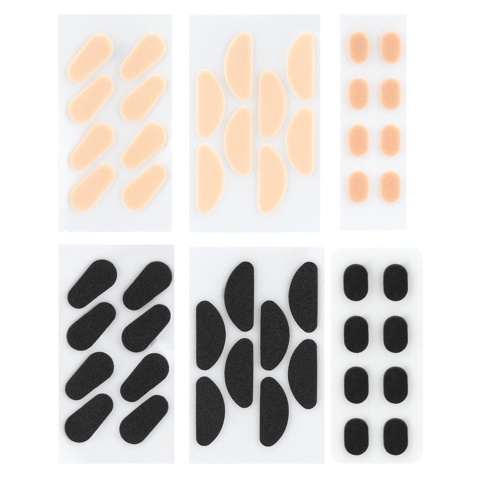 SYCOOVEN 24pairs Soft Foam Nose Pads Adhesive Anti Slip Nose Pads Glasses Pads Relieve Pressure for Glasses Sunglasses Spectacles,D-Shaped, Oval, and