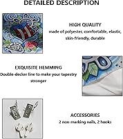 Vista 8 de Kizon Tapiz de Puerto Rico Boricua con bandera puertorriqueña para colgar en la pared, decoración del hogar, tapiz puertorriqueño para Puerto Sala