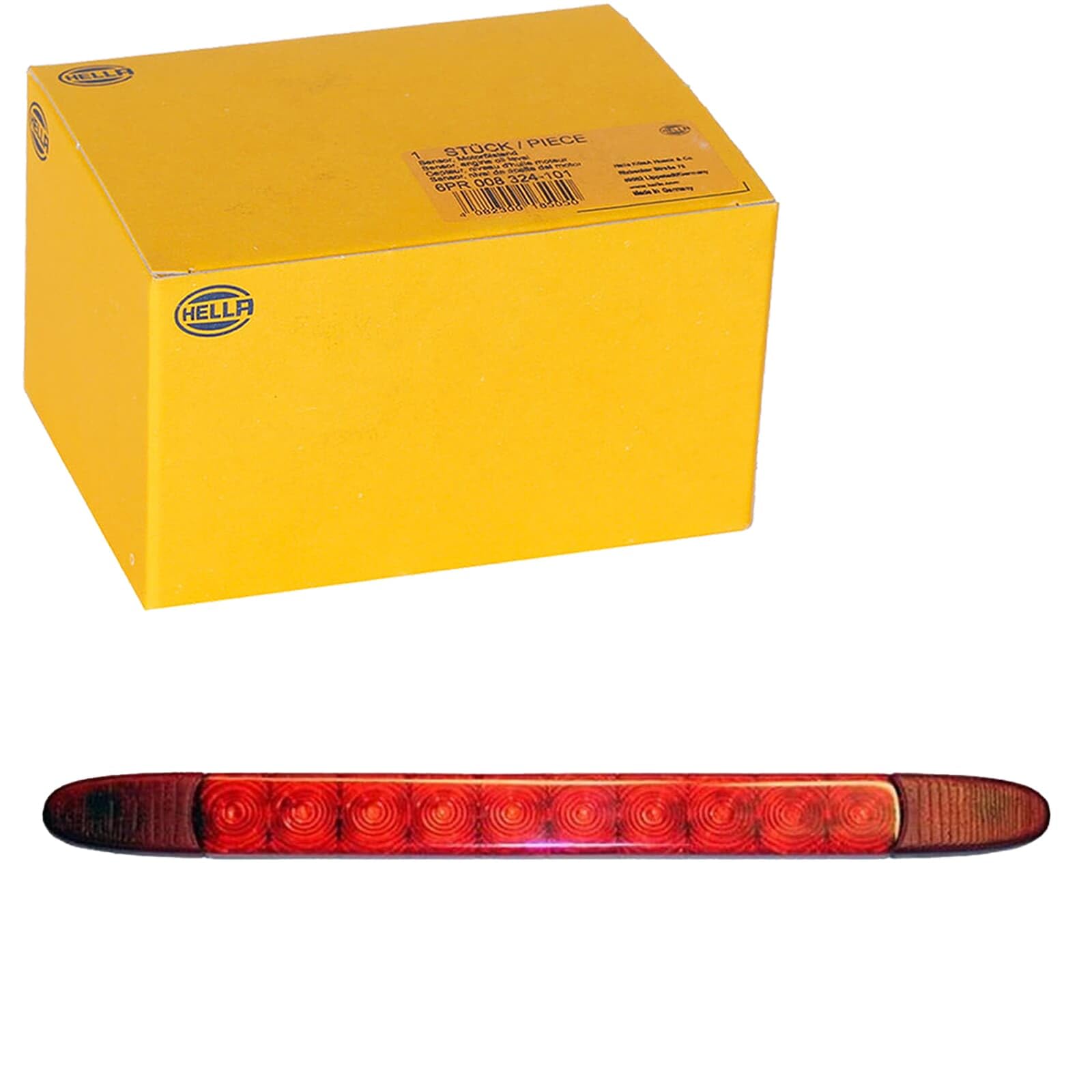 HELLA 2DA 343 106-201 Auxiliary Stop Light - LED - 12V - mounting/Glued - Lens Colour: Red - LED colour: Red - Cable: 3000mm - Plug: open cable ends - Rear