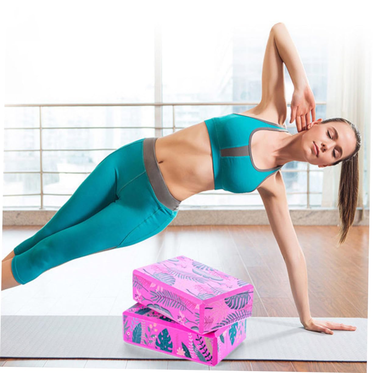 Bloques de Yoga de Alta Densidad y Eva Antideslizantes para Principiantes, Soporte Articular Cómodo en Forma Rectangular, Pack de 2 Piezas para Pilates y Danza Varios estilos