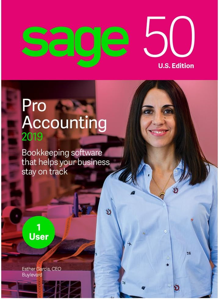Sage 50 Pro Accounting 2019 โ Essentials Accounting for Business โ Desktop Software โ Organize Finances โ Manage Cash Flow & Costs โ Easy Integration with Microsoft Productivity Tools โ Safe & Secure