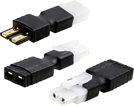 RC Battery/Charger Plug Adapter Unwired for Traxxas TRX to Big Tamiya Plugs fit Slash/Rustler/Stampede/Bandit/E Revo NiCd NiMH Lipo RC Cars Truck Truggy Buggy Tank Airplane Helicopter Boat