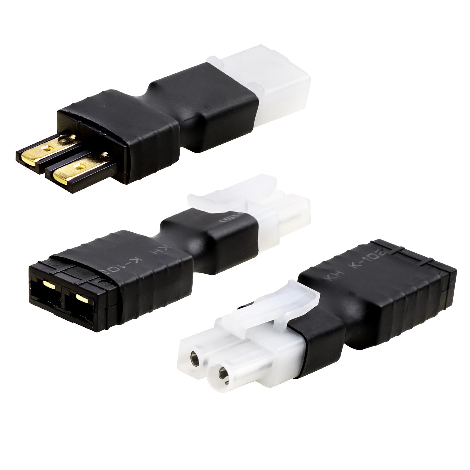 RC Battery/Charger Plug Adapter Unwired for Traxxas TRX to Big Tamiya Plugs fit Slash/Rustler/Stampede/Bandit/E Revo NiCd NiMH Lipo RC Cars Truck Truggy Buggy Tank Airplane Helicopter Boat