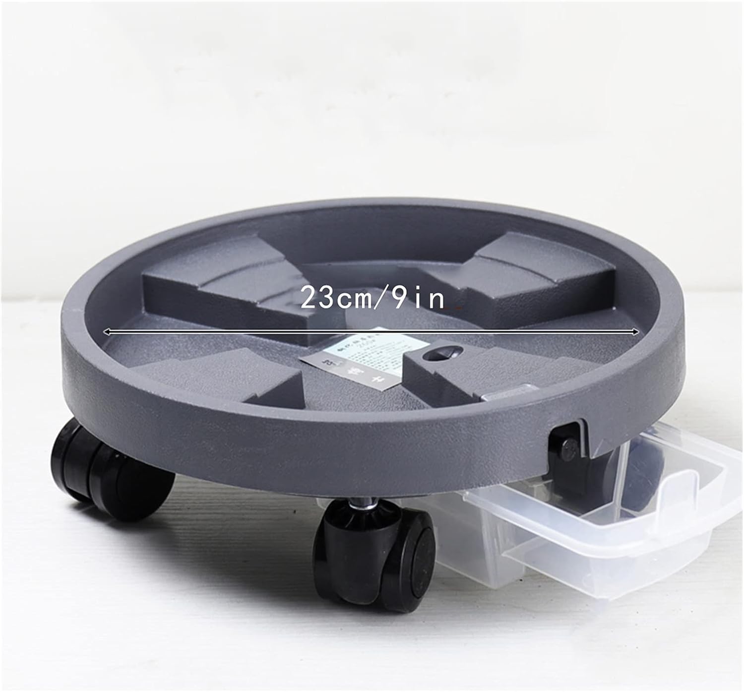 Wooden Vase Base Plant Dolly Planter Caddies with Wheels Plastic Flower Pot Stand Indoor Outdoor Movable Planter Stand Planter Trolley Wooden Vase Stand (Size : 23cm)