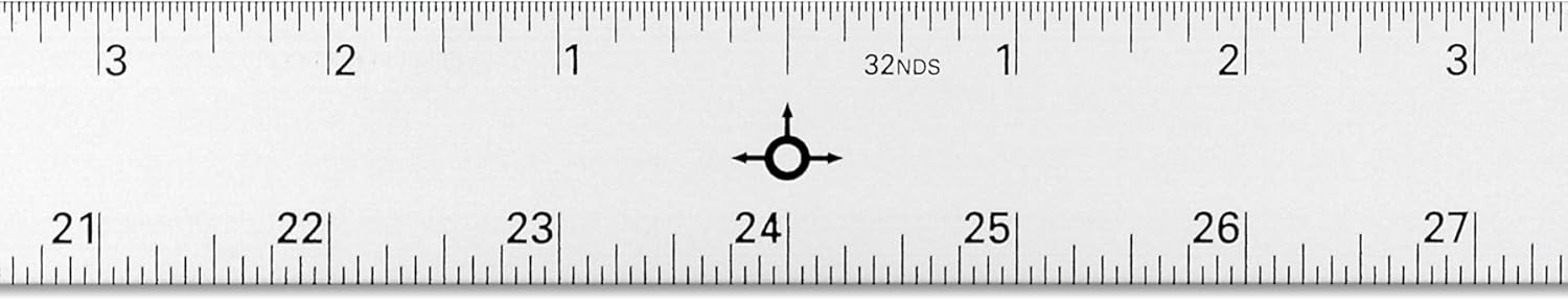 Alumicolor Aluminum Straight Edge with Center Finding Back, 48IN, Silver