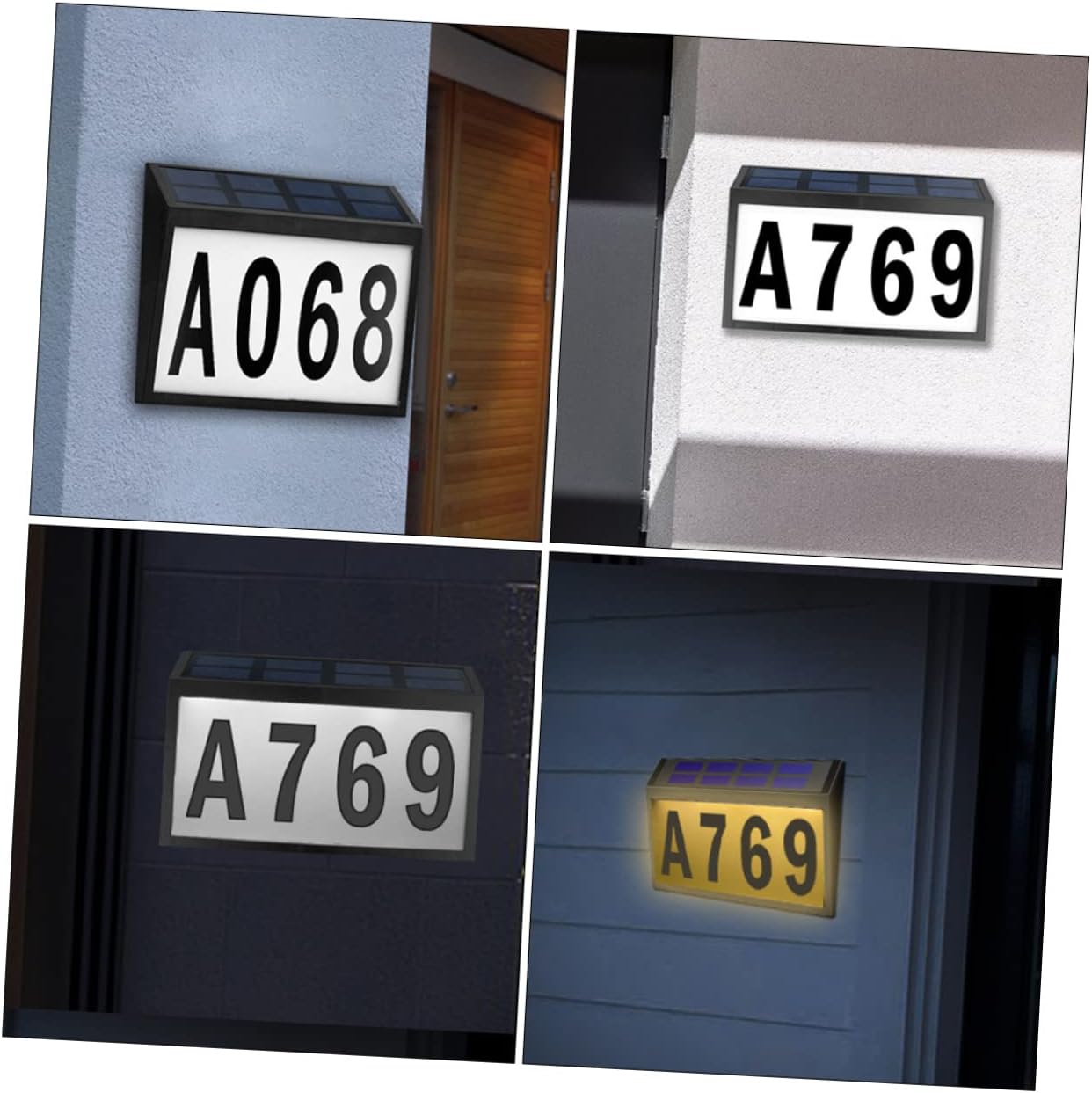 1Set Solar Powered Address Sign Light Durable Outdoor House Number Plaque Energy Saving Design Illuminates at Night for Home Number Display