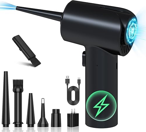 Plumero de aire comprimido, soplador de aire de mano inalámbrico y recargable, plumero eléctrico para limpieza de computadorateclado