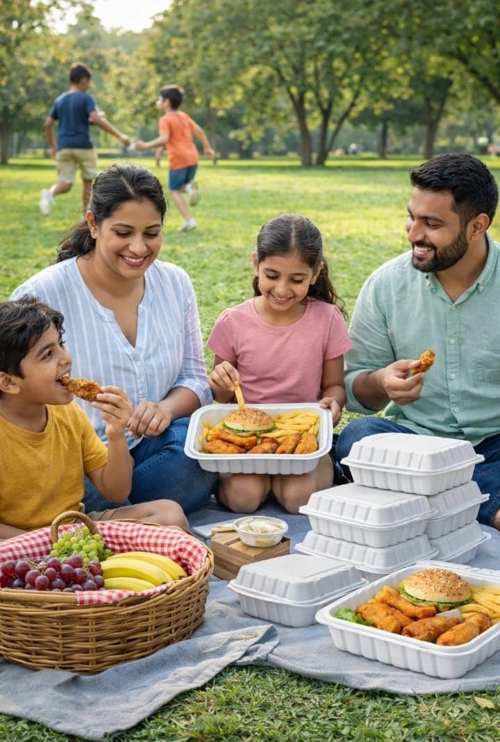 8x8 White Hinged Clamshell Food Containers 150 Pack, Disposable Takeout Boxes Leak-Resistant BPA-Free Stackable