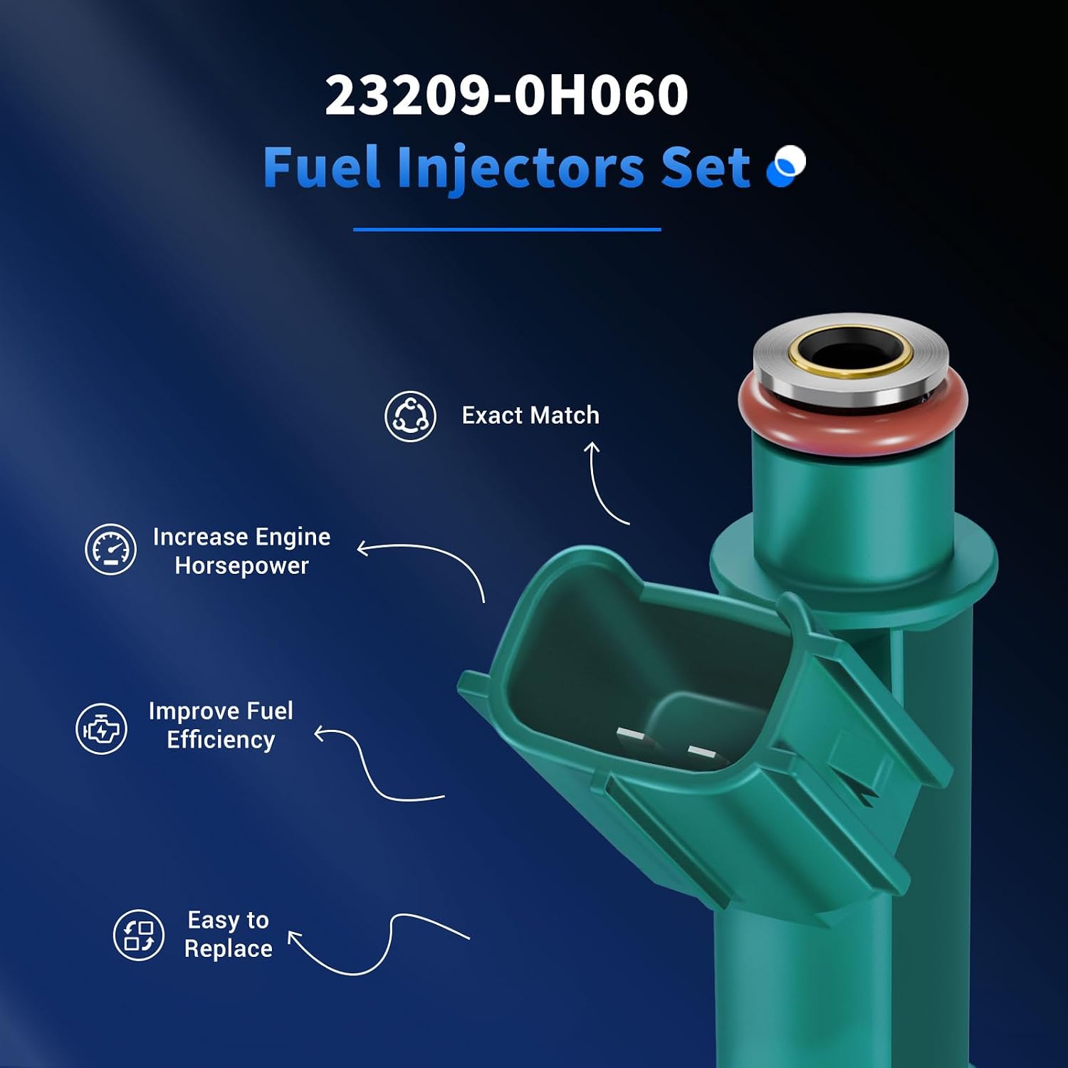 4 PCS Fuel Injectors Compatible with Toyota Camry Highlander RAV4 Solara Corolla Matrix 2.4L, Scion tC xB 2.4L, #OE Replaces 23250-28080, 23250-0H060, 23209-28080, 23209-0H060 Fuel Injector Sets