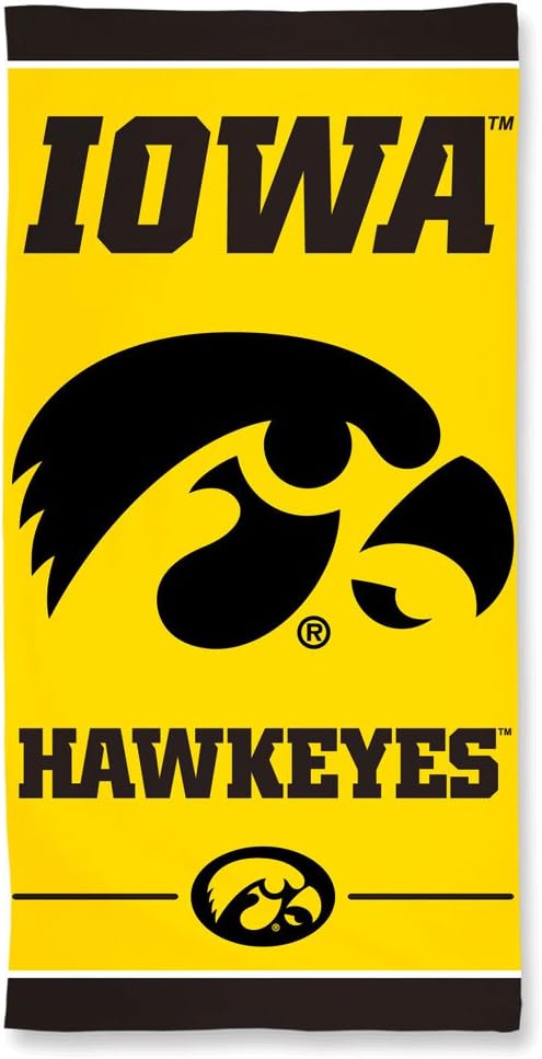 NCAA Iowa Hawkeyes Fiber Beach Towel, 30 x 60-Inch