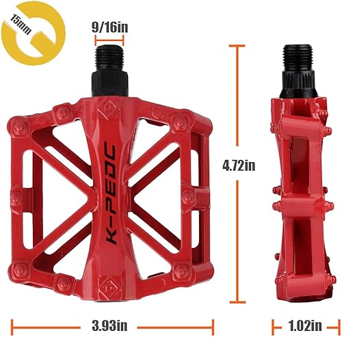 Miniatura 6 de Pedales de aluminio de la plataforma de la bici del CNC Pedales ligeros de la bicicleta del ciclismo del camino para MTB BMX