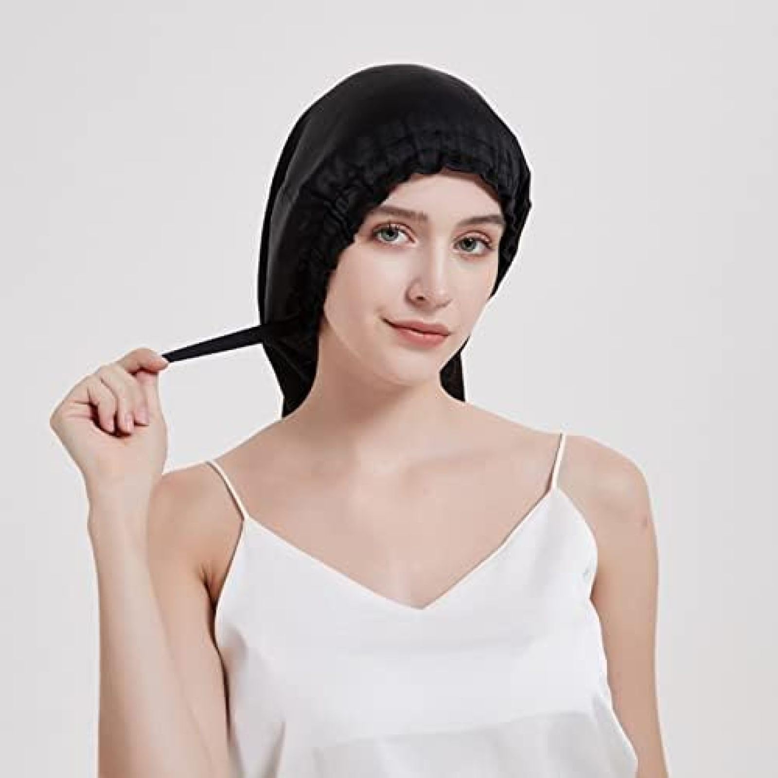DIE Satinhaube Zum Schlafen, Haarhaube Aus 100% Seide, Verstellbar Für Haare, Lange Seidenhaarwickel,Sekt,Einstellbar,Constructive23