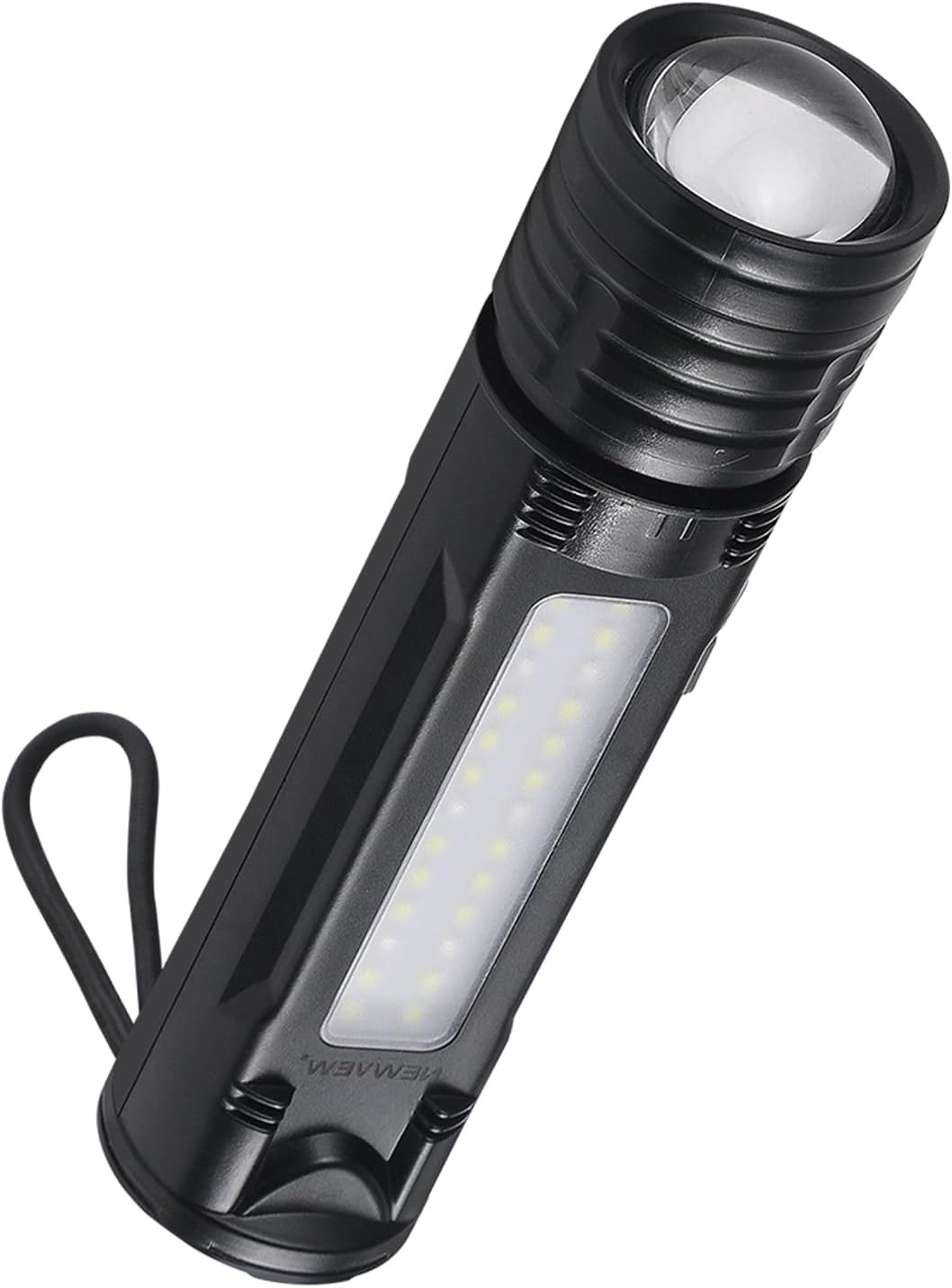 Solar Rechargeable Flashlight,Small zoom flashlight,Adjustable spotlight and flood Side White And Red Floodlight And 1800 Mah Battery,USB Charging,Outdoor,Flashlights for Emergencies,Camping,Home