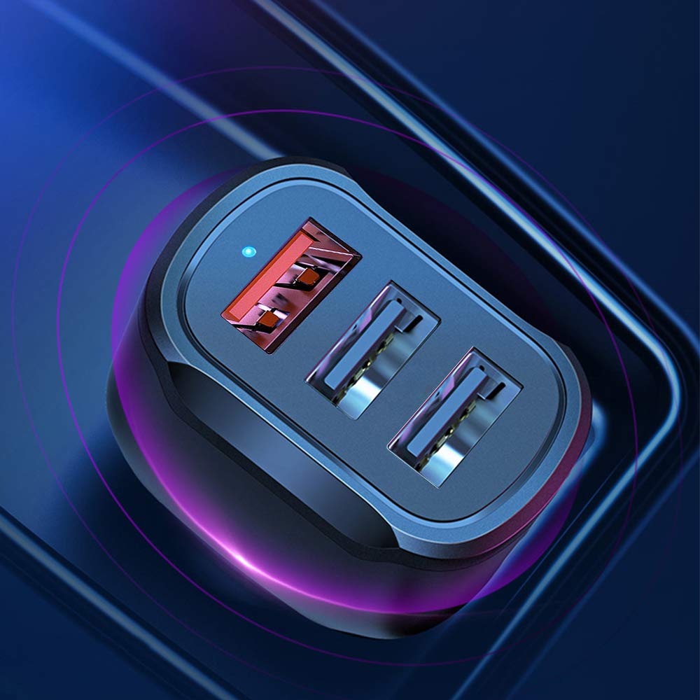 USB Car Charger,Bralon 42W(18W Quick Charge 3.0 & 24W/4.8A Dual USB-A) Fast Car Charger Compatible with Phone 12 Pro(Max)/12/12 Mini/11 Pro Max/XS/Xr/X/8 7 Plus,G.alaxy S10 S9 S8 S7,Pad&More