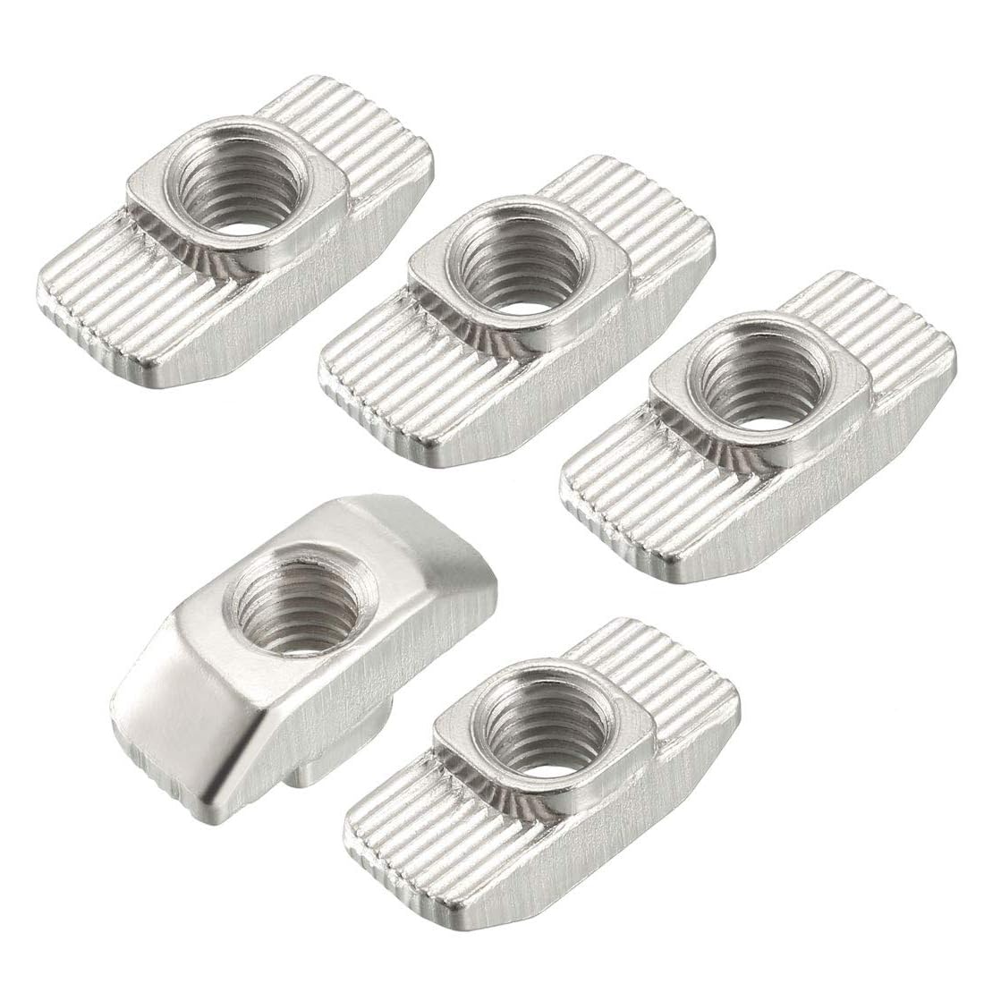 TOP-VIGOR M6 Sliding T Slot Nuts, Half Round Roll-in T-Nuts for 4040 Aluminium Extrusion Profile, Nickel Plated Carbon Steel T-Slot Fasteners for 3D Printer & Industrial Frame Assembly, 10Pcs