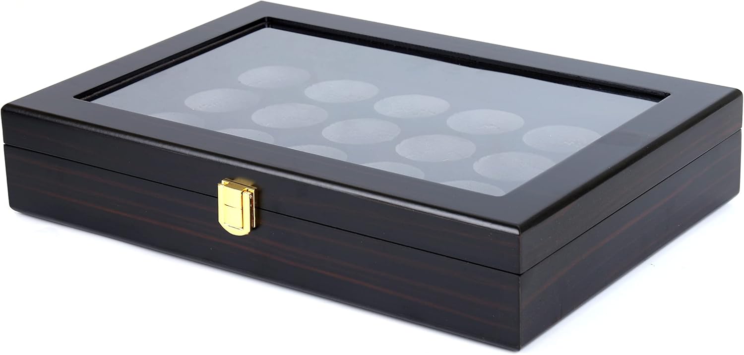 Golf Ball Display Case - 24 Ball Display Rack, Gift for Collectibles