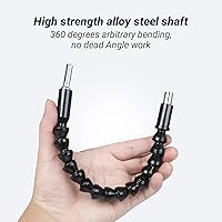 Vista 6 de Maexus Extensión de broca flexible, eje magnético hexagonal suave, extensión de destornillador flexible para conectar el eje de transmisión, kit
