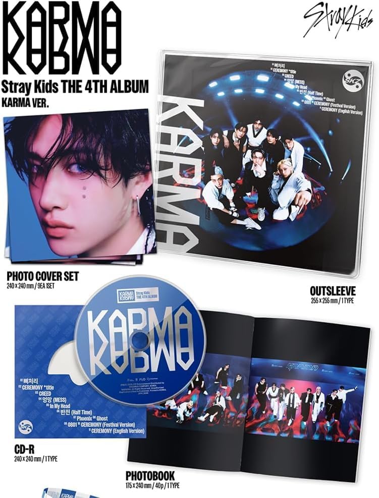 STRAY KIDS 4th Album [KARMA] KARMA Ver CD+40p P.Book+P.Card+Wristband+Gift