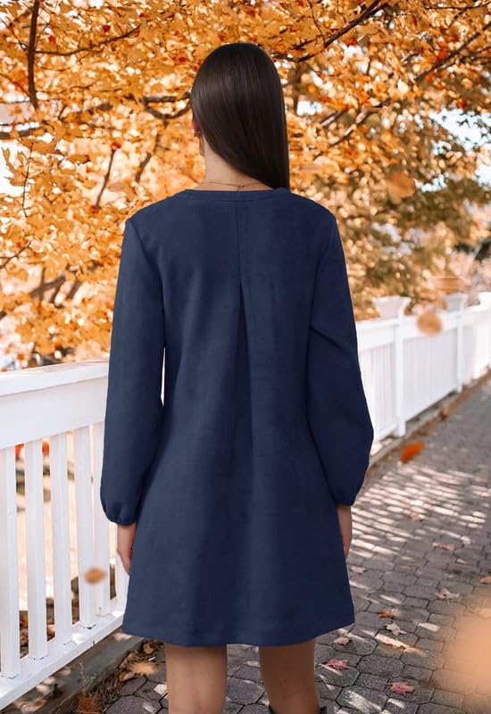Robe d'automne confortable avec poches pour dissimuler les formes