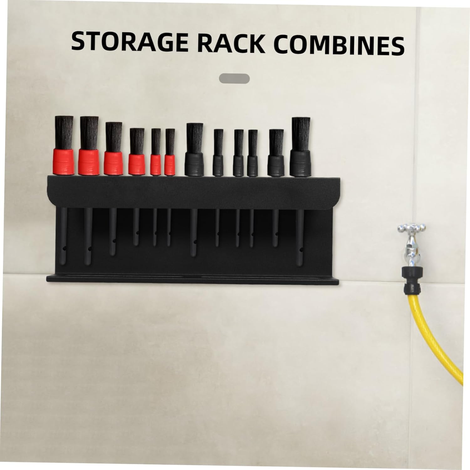 Spray Bottle Storage Rack and Brush Drying Holder Wall Mount Organizer for Car Detailing Versatile Dual Purpose for Cleaning Tools