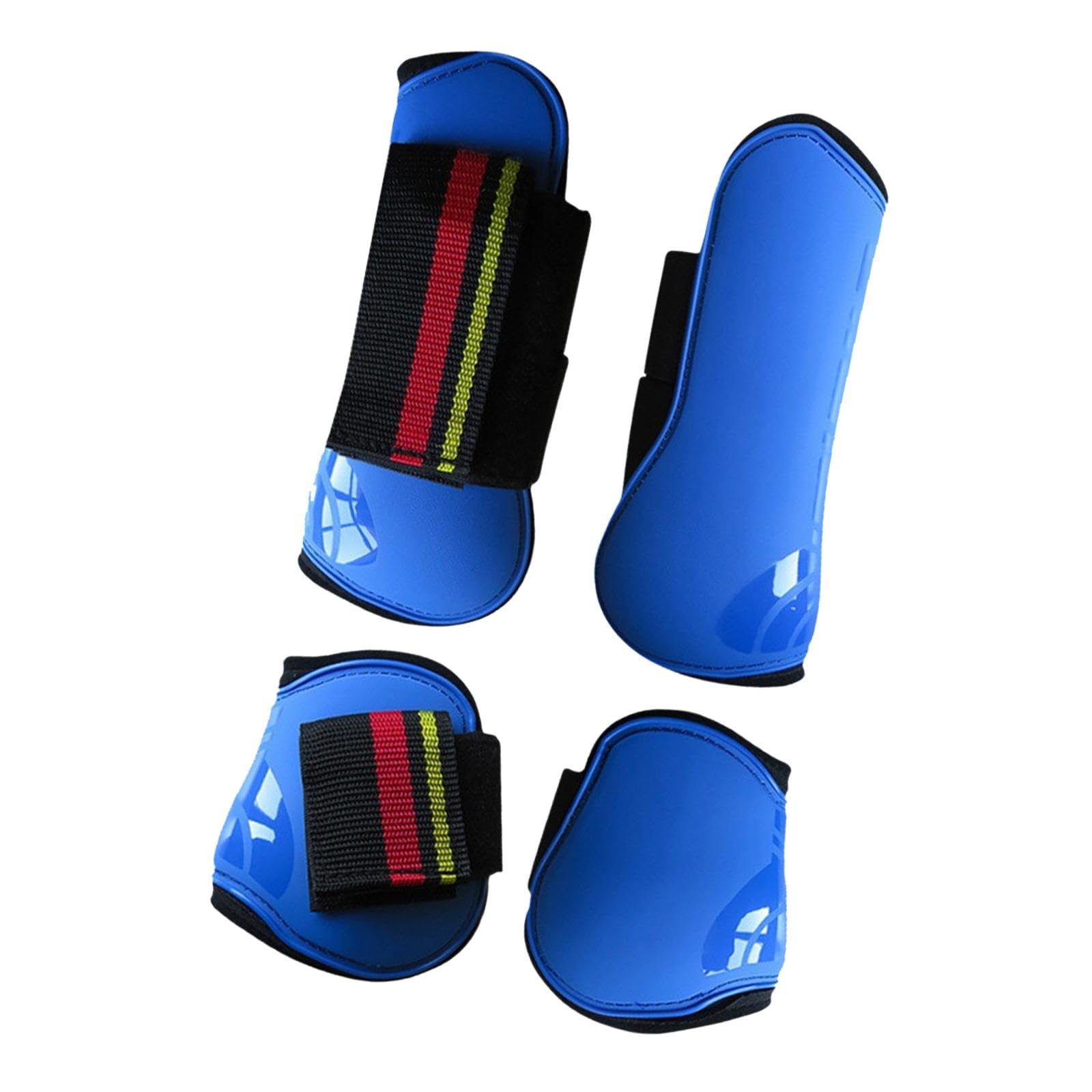 4 Pezzi Paratendini per Cavallo Set di Fasce per Gambe Gambali per Cavallo Stivali per Cavallo per Gambe Anteriori e Posteriori per Ostacoli da Salto, Blu