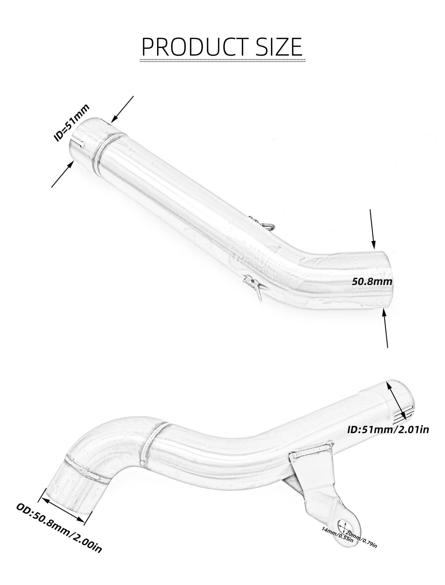 uniwersalna rura wydechowa Rura wydechowa środkowa motocyklowa rura łącząca Slip-On do BMW F750GS F850GS ADV 2018-2022 Tłumik końcowy(Combo)