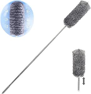 Plumeau En Microfibre - Balai D'Angle - Manche Long Extensible - Brosse À Poussière Télescopique