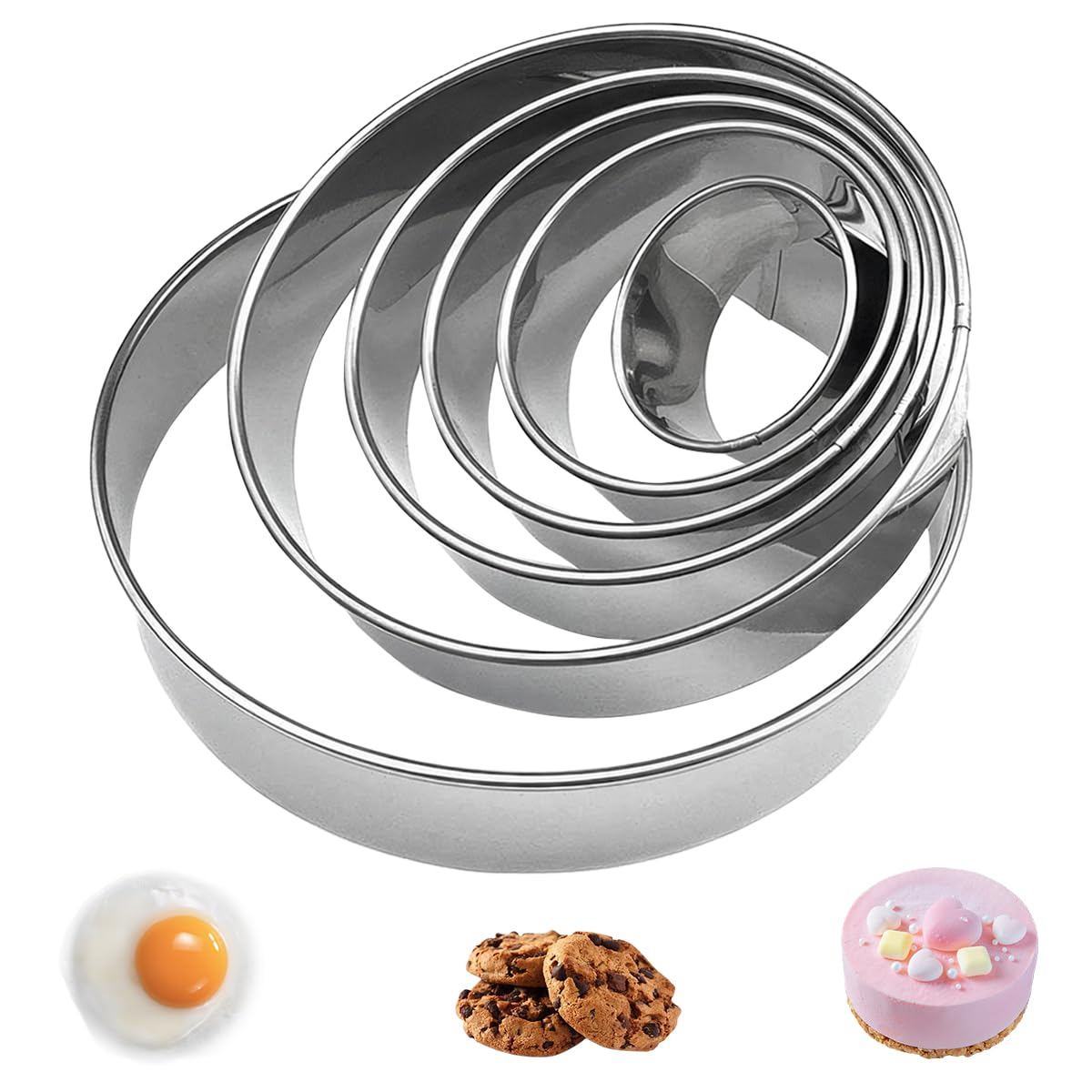 6 Stück Ausstechformen Rund, Ausstecher Rund, Donut Ausstecher