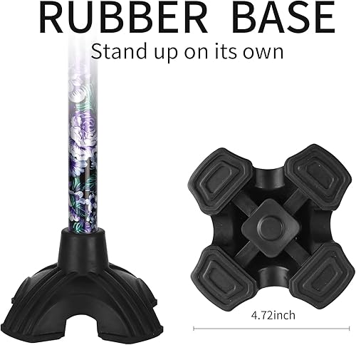 Miniatura 5 de Bastón elegante para caminar para mujeres, bastón plegable y ajustable para personas mayores con punta autosoporte  Ayuda de movilidad ligera para