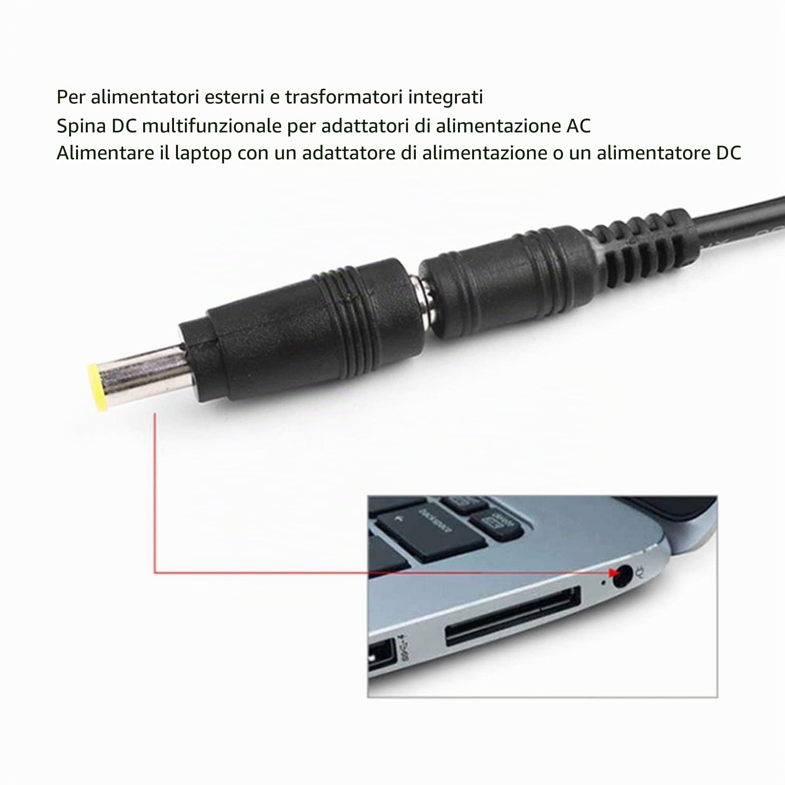 58 Pezzi Universale Connettori per Alimentatori, Presa di Ingresso DC Adattatore di Alimentazione CC per Laptop Jack per PC Portatile e Notebook