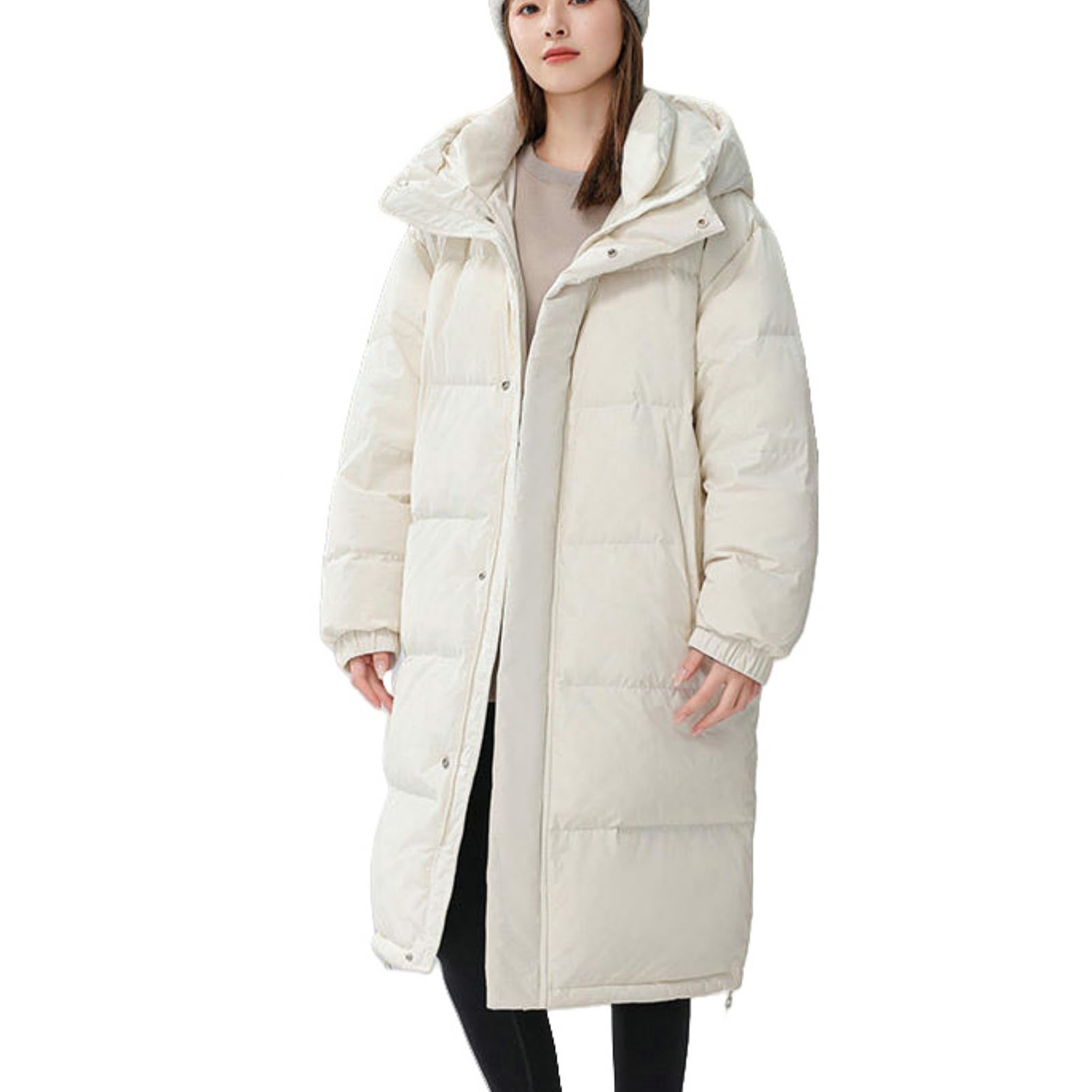 Abrigo de plumas de invierno para hombre acolchado con capucha de plumón 8