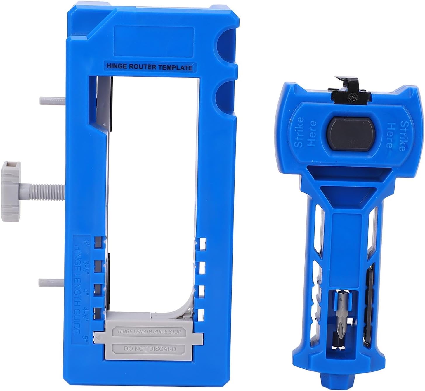 VINGVO Door Hinge and Latch Installation Kit, Plastic Hinge Mortiser Template with Adjustable Settings for 1 3/8in or 1 3/4in Doors, Includes Marking and Chiseling Tools